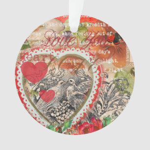 Inséparables Heart Red Art Collage