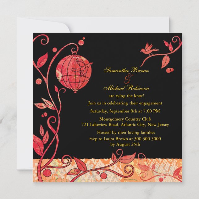 Inséparables : Invitations Fiançailles (Devant)