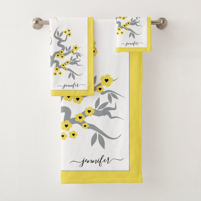Inséparables jaunes gris cerisier fleurs bordent (En situation)