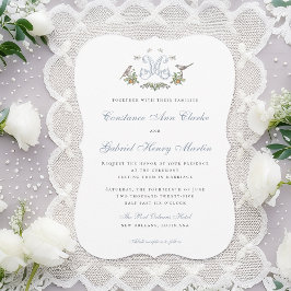 Inséparables "M" Faire-part de mariage Monogramme