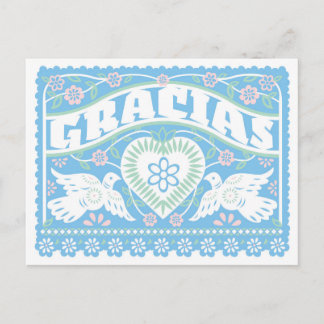 Inséparables Papel Picado Merci carte postale