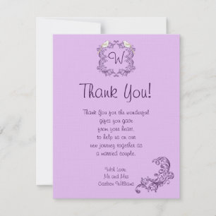 Inséparables Purple/Lavender Mariage Carte de reme