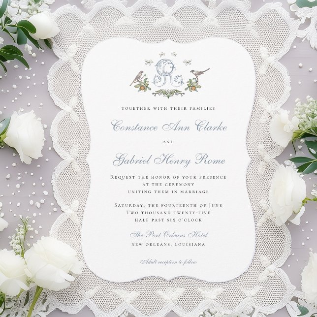 Inséparables "R" Faire-part de mariage Monogramme (Créateur téléchargé)