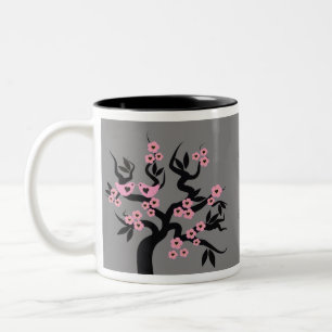 Inséparables roses sur des mugs de Sakura Tree