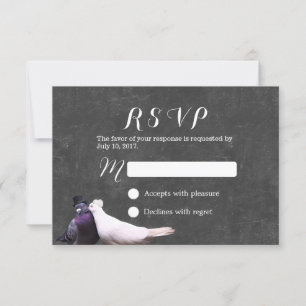 Inséparables Rustic Chalkboard Wedding RSVP
