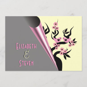 Inséparables Sur Sakura Tree Wedding Invitations