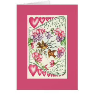 Inséparables Vintage Valentine's Day Pink Note Car