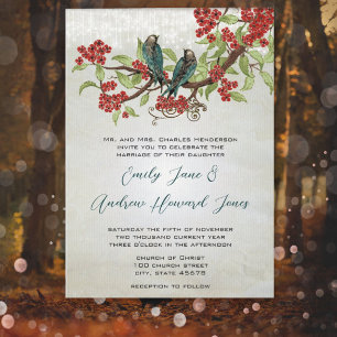 Inséparables vintages Boho Wedding Invitations