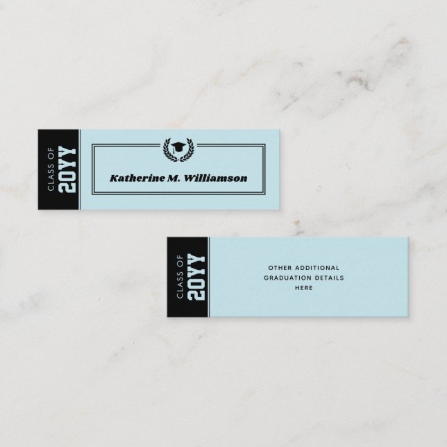 Insère la carte de nom de graduation moderne perso (Devant / Derrière)