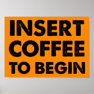 Insérer une affiche amusante de café