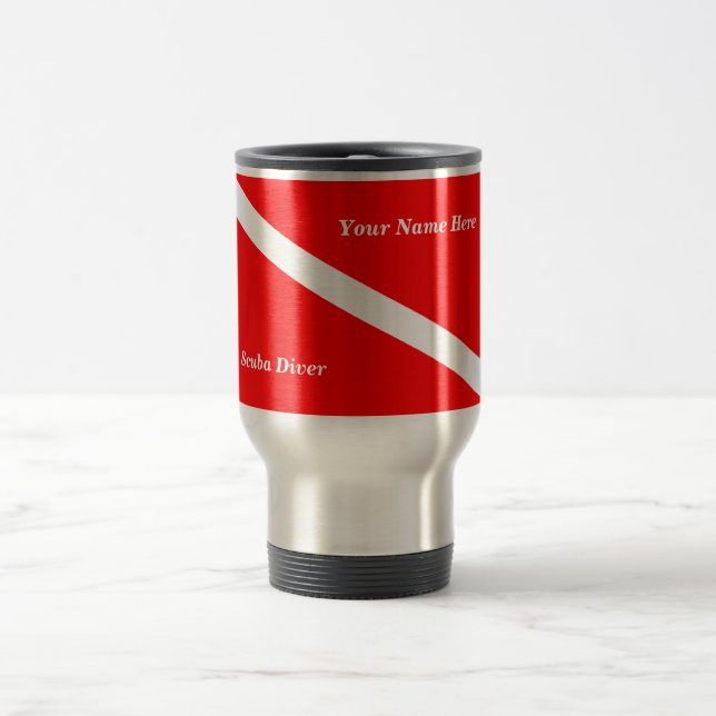 (Insérez votre nom) tasse de voyage de plongeur (Centre)