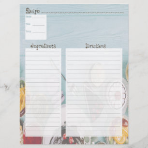 Insertions de la carte de recette de dent sucrée