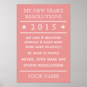 Insgesamt anpassbares New Year's Resolution Poster
