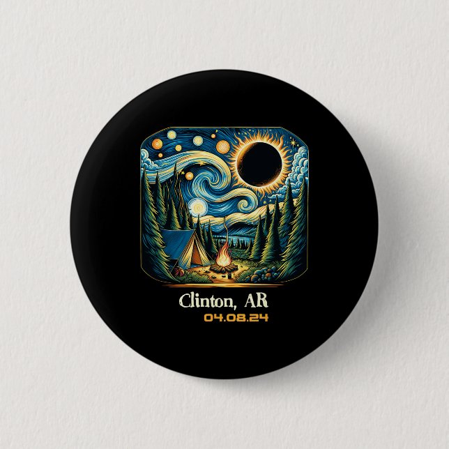 Insgesamt Solar Eclipse Clinton Arkansas 1 Button (Vorderseite)