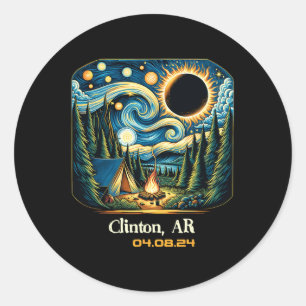 Insgesamt Solar Eclipse Clinton Arkansas 1 Runder Aufkleber
