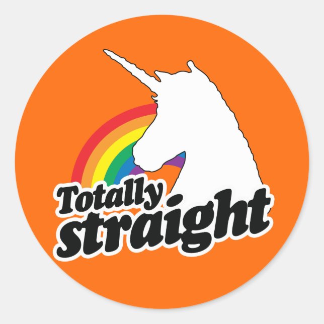 INSGESAMT STRAIGHT UNICORN - WHITE -.pnng Runder Aufkleber (Vorderseite)