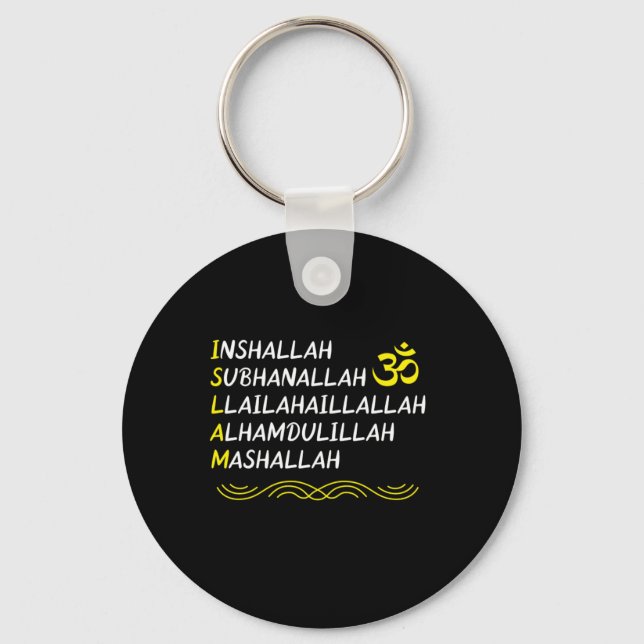 Inshallah Mashallah Muslim Islam Allah Moschee Ges Schlüsselanhänger (Vorderseite)