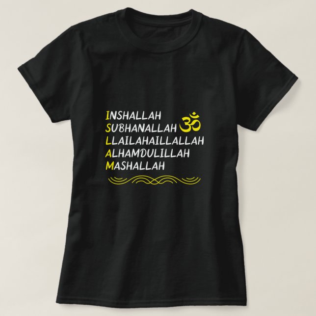 Inshallah Mashallah Muslim Islam Allah Mosque Gift T-Shirt (Design vorne)