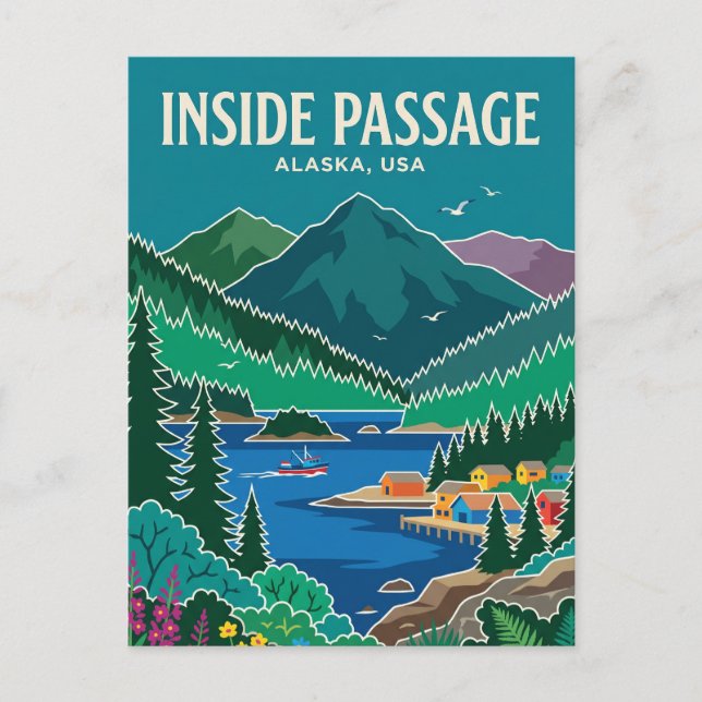 Inside Passage Alaska Postkarte (Vorderseite)