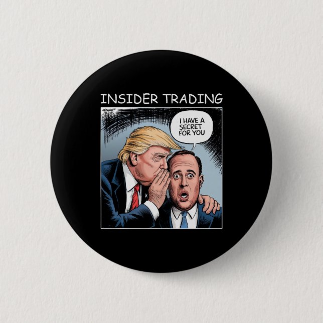 Insider-Handel Trump - Lustig  Button (Vorderseite)