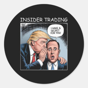 Insider Trading Trump - Lustig Runder Aufkleber