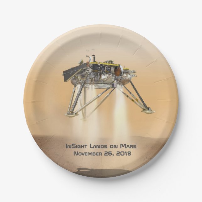 InSight Landing auf Mars Pappteller (Vorderseite)