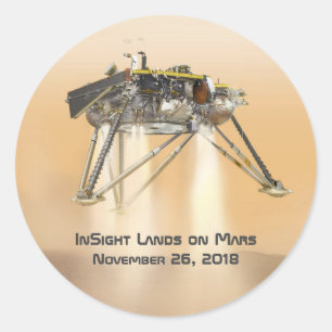 InSight Landing auf Mars Runder Aufkleber