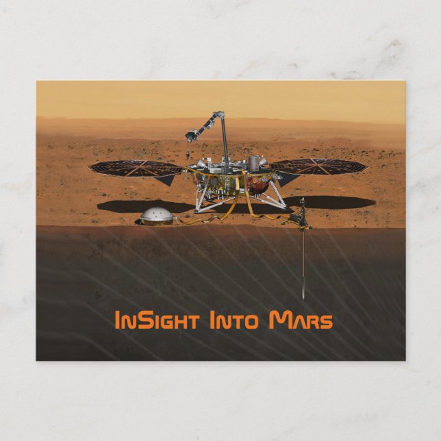 InSight Mars Lander Mission Postkarte (Vorderseite)