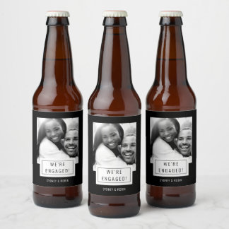Insigne photo | FIANÇAILLES | Étiquette de bière |