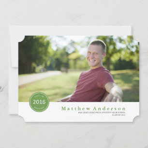 Insigne vert moderne Invitation de graduation