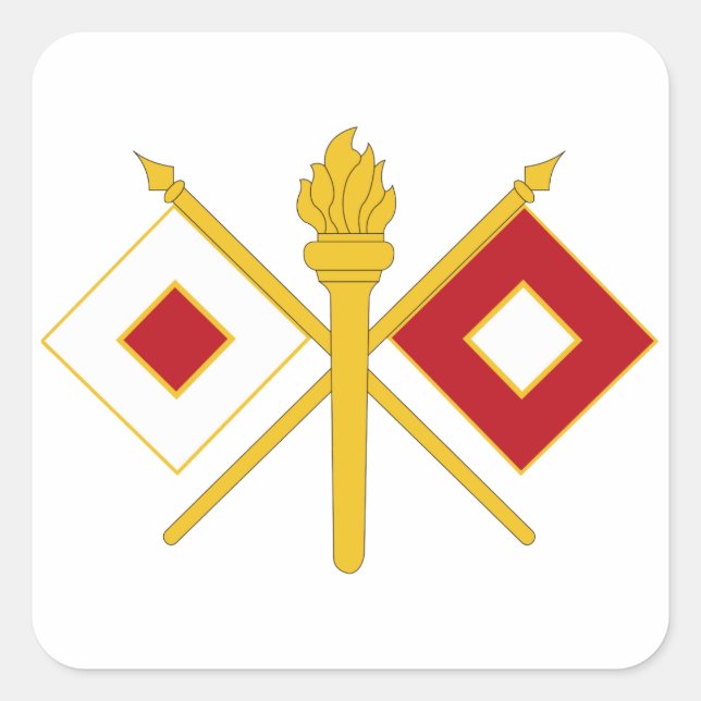Insignia-Signal Quadratischer Aufkleber (Vorderseite)