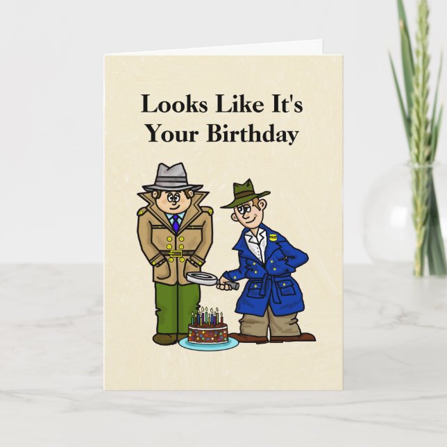 Inspecteurs de police drôle carte d'anniversaire (Devant)