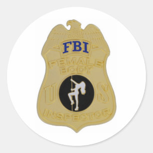 Inspektor weiblichen Körpers fbi Runder Aufkleber
