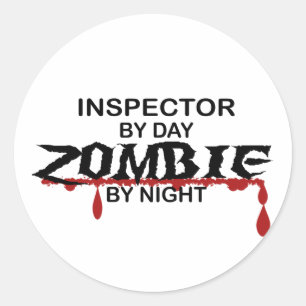 Inspektor-Zombie Runder Aufkleber