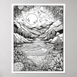 Inspiration/Achtsamkeit Erwachsenenfarben Poster