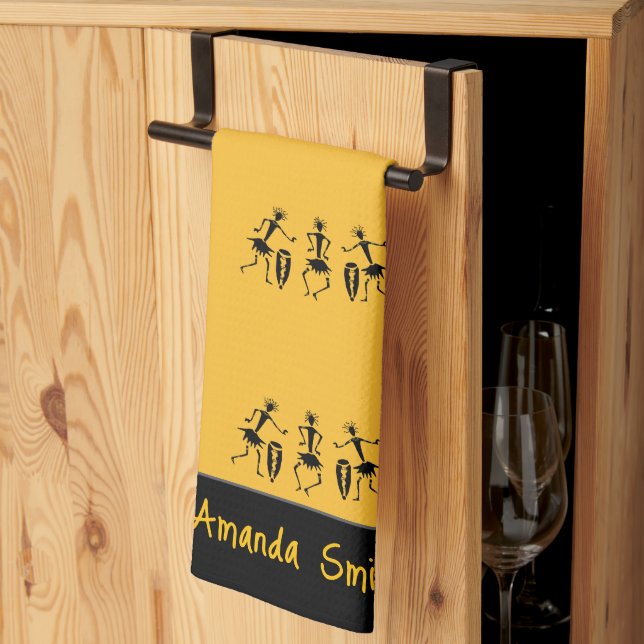 Inspiration, afrikanische Kunst Niedlich orange Geschirrtuch (Drittel gefaltet)