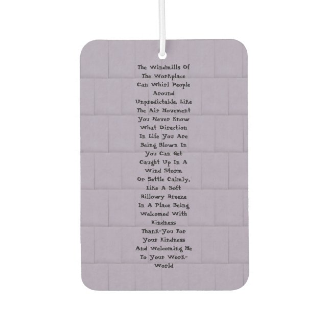 Inspiration am Arbeitsplatz Autolufterfrischer (Vorderseite)