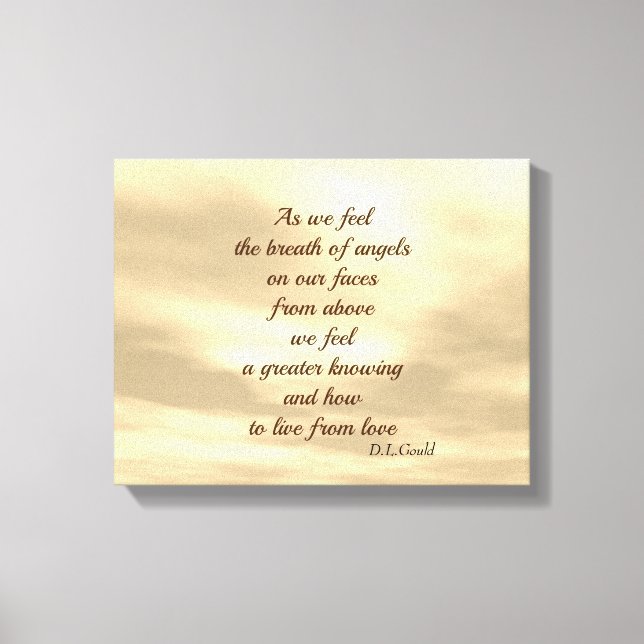 Inspiration Angel Segen Gedicht Kunst Leinwand (Vorderseite)