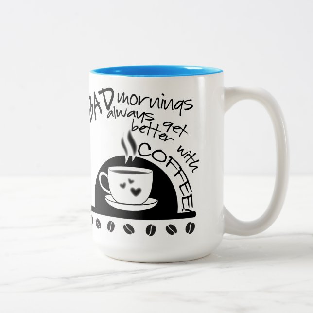 Inspiration besser mit Kaffee schwarz Zweifarbige Tasse (Rechts)