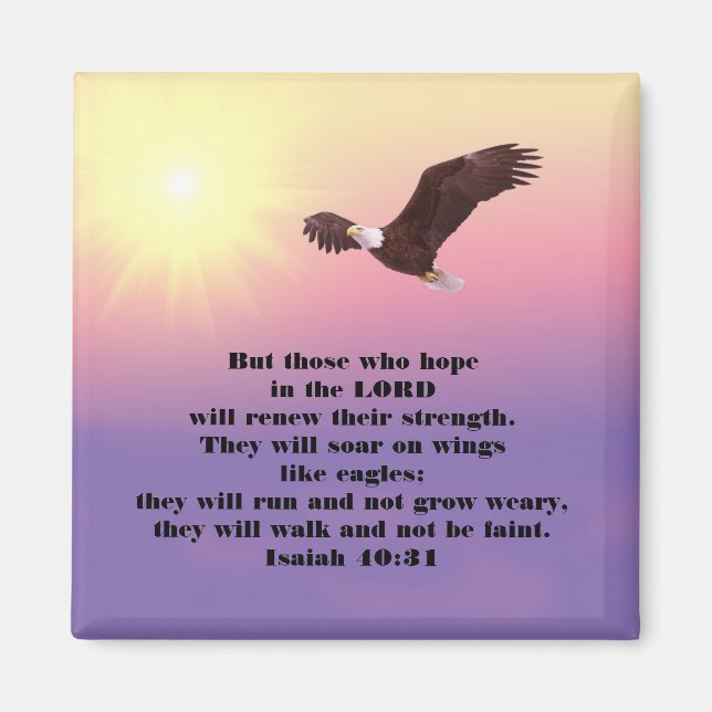 Inspiration Bibel Verse - Eagle Hope in the Lord Magnet (Vorne)