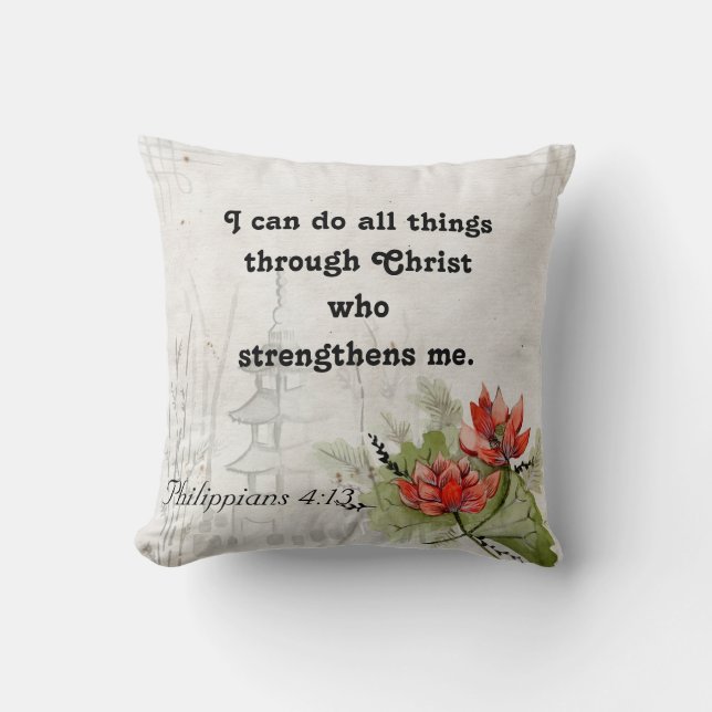 Inspiration Bibel Verse Scripture Throw Kissen (Vorderseite)