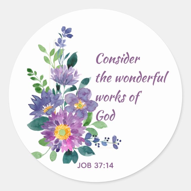 Inspiration Bibel Zitat Hübsch Garden Blume Runder Aufkleber (Vorderseite)