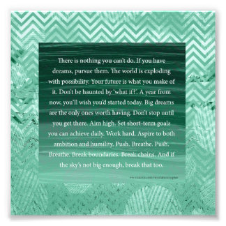 Inspiration Big Dreams Motivierend Pep Talk Fotodruck
