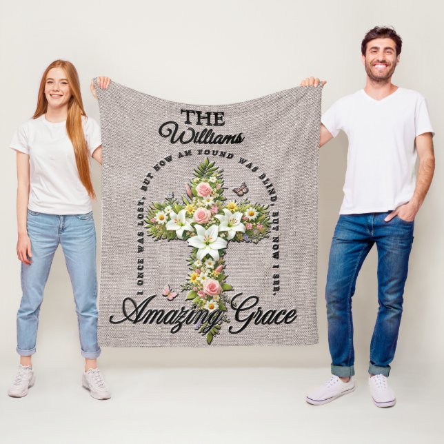 Inspiration Blume Cross Scripture/Sublimierung Fleecedecke (Beispiel)