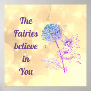 Inspiration Blume Fairy Zitat Poster