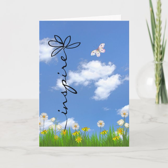 Inspiration Blume und Schmetterling Karte (Vorderseite)