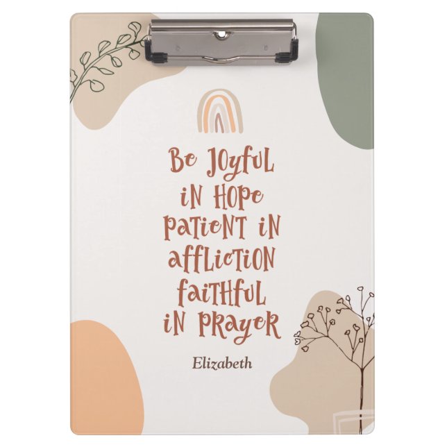 Inspiration Christlich Bibel Verse Moderner Boho Klemmbrett (Vorderseite)