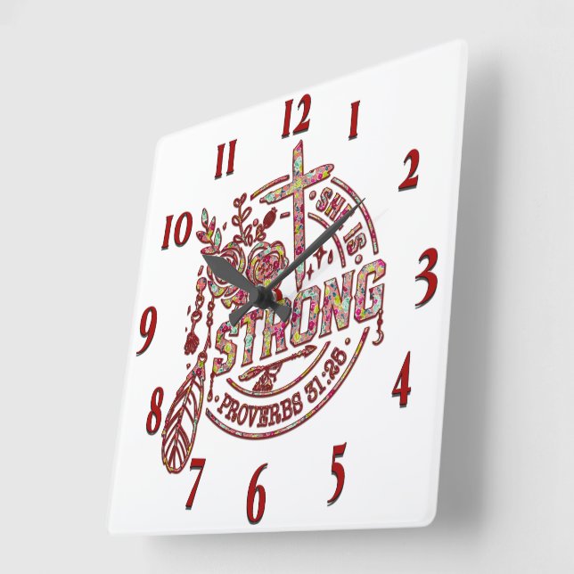 Inspiration Christlich Bibelverse Quadratische Wanduhr (Winkel)