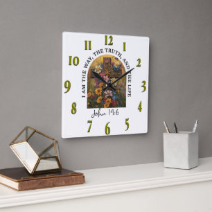 Inspiration Christlich Bibelverse Quadratische Wanduhr