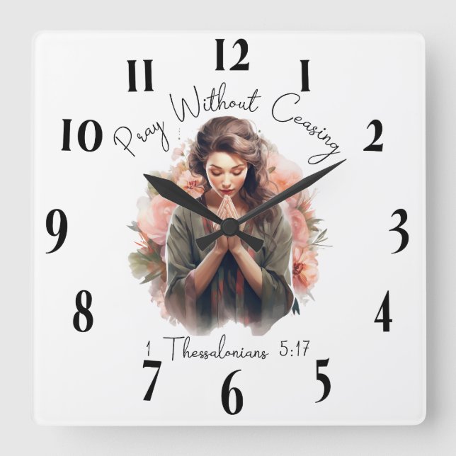 Inspiration Christlich Bibelverse Quadratische Wanduhr (Vorderseite)